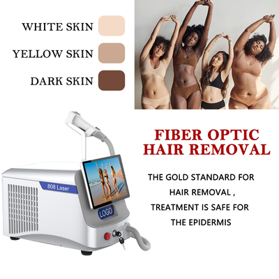 Salone di bellezza Fibra laser depilazione macchina 300W 500W stile fisso
