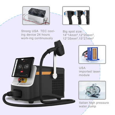 Macchine per la depilazione laser portatile permanente 808nm con testa regolabile