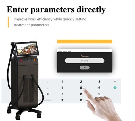 Dispositivo ergonomico per la rimozione dei peli con laser a diodi, che fornisce un'erogazione di energia costante e una dimensione dello spot uniforme per risultati efficaci