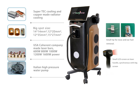 USB Update 808nm 755nm 1064nm 940nm Diodo Laser Titanio per la depilazione permanente