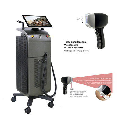 3 lunghezza d'onda Laser depilazione macchina 808nm 1064nm 755nm per le donne bellezza permanente