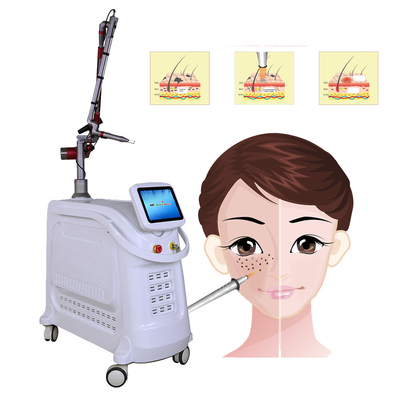 4 lunghezze d'onda Nd YAG Q Switch Laser Machine Rimozione del tatuaggio Stile stazionario