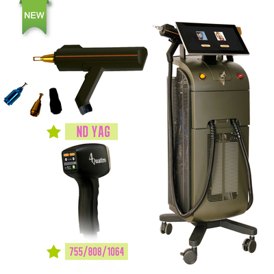 2 in 1 laser a diodo Nd YAG laser depilazione senza Q-switch