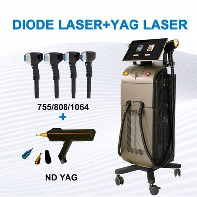 2 in 1 laser a diodo Nd YAG laser depilazione senza Q-switch